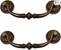 2PCS Retro Dresser Drawer Drop Bail Pulls Handles Classic Metal Swing Handles Hole Centers for Kitchen Bedroom Decoration (Brass)