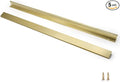 5 Pack 24" (600mm) Overall Length Overall Length Edge Finger Pull, Brushed Brass Aluminium Hidden Furniture Wardrobe Cabinet Drawer Pull Long Concealed Furniture Closet Door Handle, 3699S
