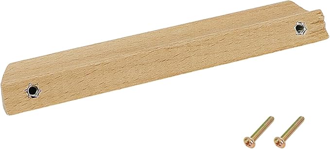 2Pcs Unfinished Wood Solid Furniture Pulls Handles,Unfinished Unpainted Paintable Wooden Handles Cupboard Closet Drawer Handle Pull,Length 6.1",Hole Dis.5.04"