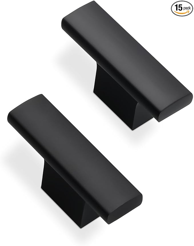 15 Pack Kitchen Cabinet Knobs Matte Black Cabinet Knobs Black Drawer Knobs Solid Kitchen Hardware
