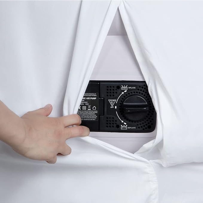 Bedecor Fitted Sheet for Air Mattress Inflate Without Disassembly Convenient & Firm Deep up to 21" White -King