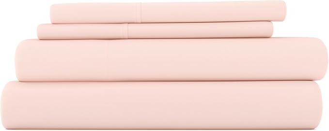 Linen Market Double-Brushed Microfiber Twin Sheet Set 3 Piece – Oeko-TEX Certified Ultra Soft & Wrinkle-Free - 16" Deep Pocket Sheets - Easy Care Twin Size - Blush
