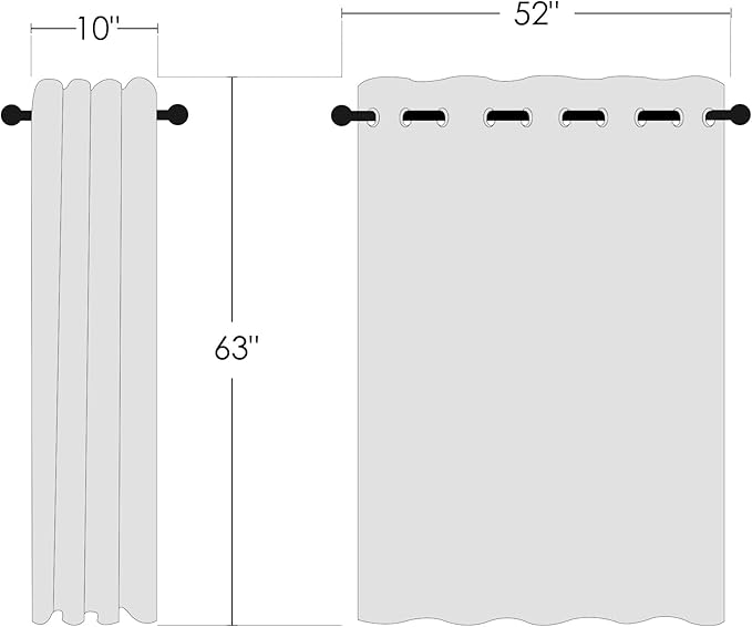 NICETOWN Greyish White Room Darkening Curtain Panels - Window Treatment Thermal Insulated Grommet Room Darkening Curtains/Drapes for Bedroom (2 Panels, 52 by 63, Greyish White)