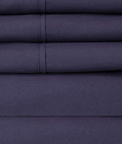 Twin Size Bed Sheets - 4 Piece 1500 Supreme Deluxe Collection Deep Pocket Ultra Soft Twin Sheet Set Bedding - 1 EXTRA PILLOW CASES, GREAT VALUE, Twin, Navy