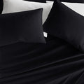 Linen Market Brushed Microfiber Full Sheet Set 4 Piece – Oeko-TEX Certified Ultra Soft & Wrinkle-Free - 16" Deep Pocket Sheets - Easy Care Full Size - Black