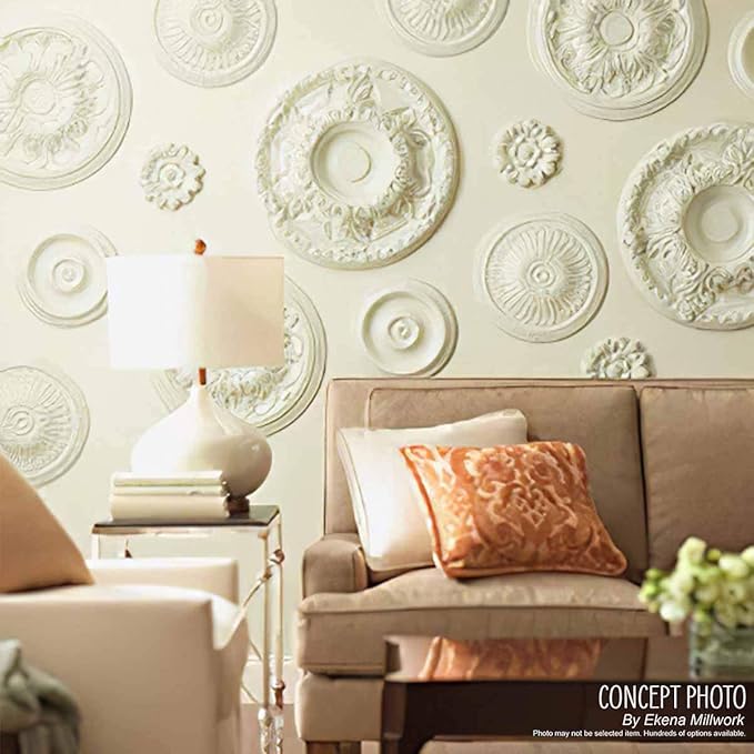 12 1/2"OD x 3 7/8"ID x 3/4"P Bradford Ceiling Medallion (Fits Canopies up to 6 5/8"), Hand-Painted Iridescent Gold