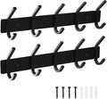 VAEHOLD Wall Hooks, Heavy Duty Aluminum Towel Hooks for Hanging Coat, Hat, Key, Clothes, Closet Hook Wall Mount for Kitchen, Bathroom, Office (“C“ Shape Coat 5 Hooks 2 Pack)