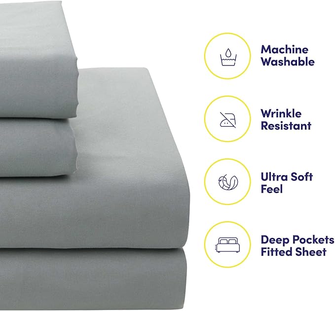 Sweet Home Collection 7 Piece Comforter Set Bag Solid Color All Season Soft Down Alternative Blanket & Luxurious Microfiber Bed Sheets, Florence, King