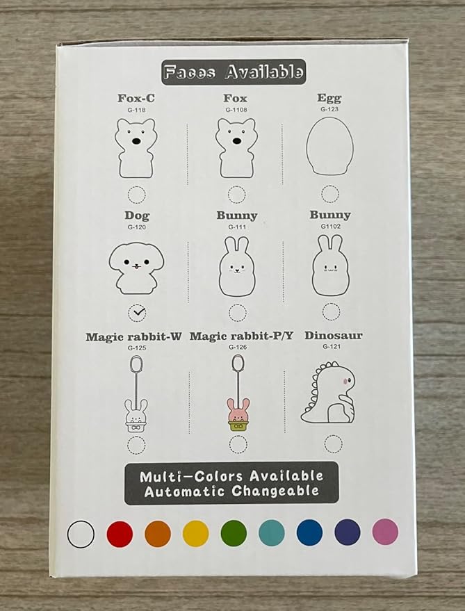 Night Lights Dog Silicone Bedside lamp for Children, Baby Nursery Light Decorative Lamps Decompression Light - Break Resistant/Eye Caring/Adjustable Brightness & Color/Time Setting - Medium