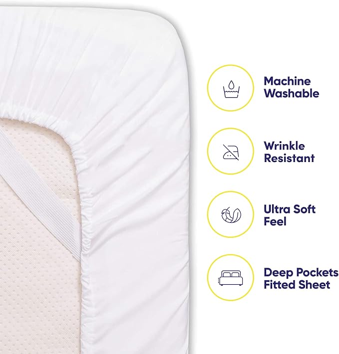 Cal King Size Bed Sheets - 6 Piece 1500 Supreme Collection Fine Brushed Microfiber Deep Pocket California King Sheet Set Bedding - 2 Extra Pillow Cases, Great Value, California King, White