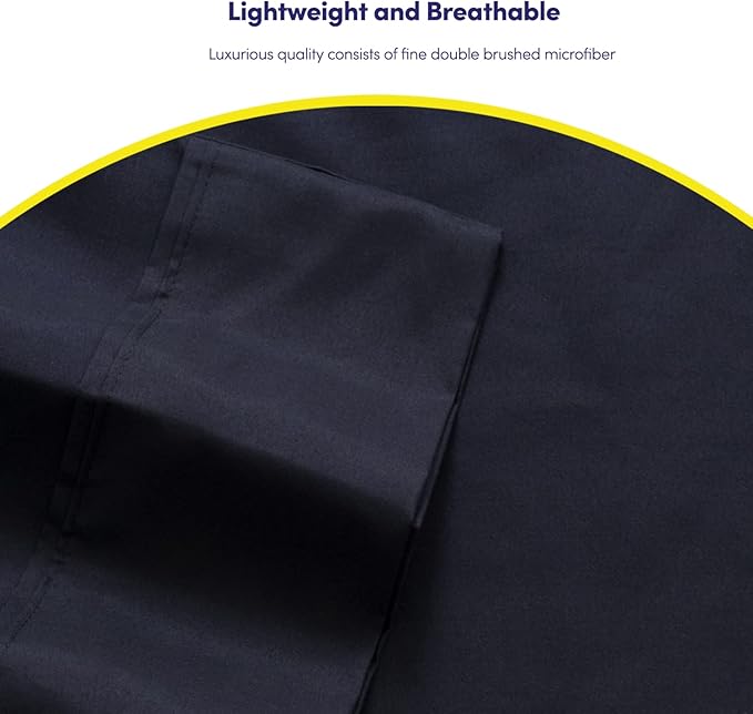 Cal King Size Bed Sheets - 6 Piece 1500 Supreme Collection Fine Brushed Microfiber Deep Pocket California King Sheet Set Bedding - 2 Extra Pillow Cases, Great Value, California King, Navy