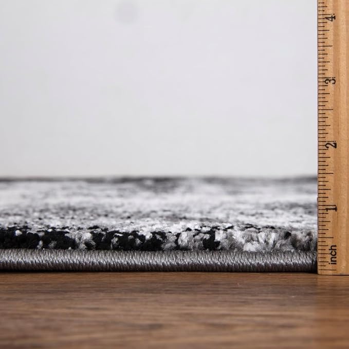 Keen Home Design Area Runner Rugs - 2x12 Non-Shedding, Abstract Runner for Kitchen, Living Room, Bedroom, Dining Room, Entryway - Size: 2'8" x 11'11", Abstract Black