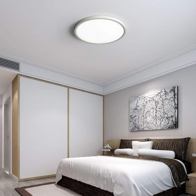 TALOYA LED Ceiling Light Living Room White, 15.8 Inch Thin Flat Modern Flush Mount Lighting Fixture for Bedroom,5 Color Temperatures in 1, 24w Round 0.94 Inch Thickness