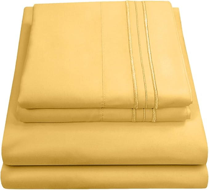 1800 Thread Count Sheet Set – Soft Egyptian Quality Brushed Microfiber Sheets – Luxury Bedding Set with Flat Sheet, Fitted Sheet, 2 Pillow Cases