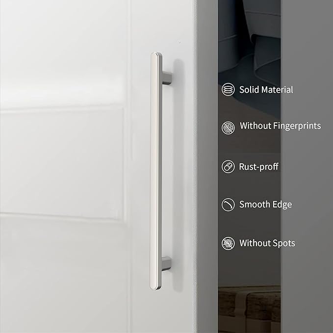 10 Pack 6.3 Inch(160mm) Kitchen Cabinet Handles Brushed Satin Nickel Cabinet Pulls Kitchen Cabinet Hardware Drawer Pulls for Cupboard Wardrobe