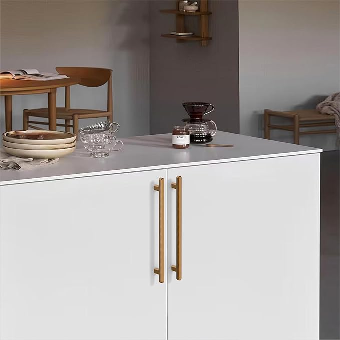 10 Pack 6.3 Inch(160mm) Kitchen Cabinet Handles Antique Brass Cabinet Pulls Vintage Retro Kitchen Cabinet Hardware Drawer Pulls for Cupboard Wardrobe