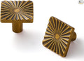5 Pack Antique Brass Cabinet Knobs Square Vintage Drawer Pulls Bathroom Dresser Handles Hardware Zinc Alloy