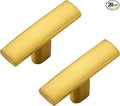 20 Pack Gold Cabinet Knobs - Curved Cabinet Pulls Brushed Brass Knobs for Kitchen Drawer Solid Dresser Hardware 1-3/4in Length Single Hole