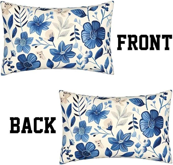 Throw Pillow Covers 31 x 47 Pillow Covers Set of 2 Couch Pillows for Living Room, Blue Throw Pillows with Invisible Zipper, Linen Accent Pillows Decorative Pillows Farmhouse Decor, Scandinavian J334