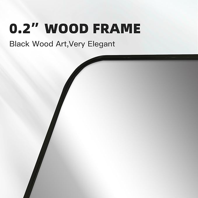 CULER Black Bathroom Wall Mirror,24 x 36 Inch Rectangle Vanity Modern Tempered Glass Mirror for Bedroom,Living Room,Entryway (24x36 Inch, Black)