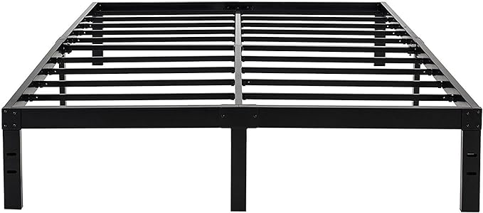 45MinST 14 Inch Reinforced Platform Bed Frame/3500lbs Heavy Duty/Easy Assembly Mattress Foundation/Steel Slat/Noise Free/No Box Spring Needed, King