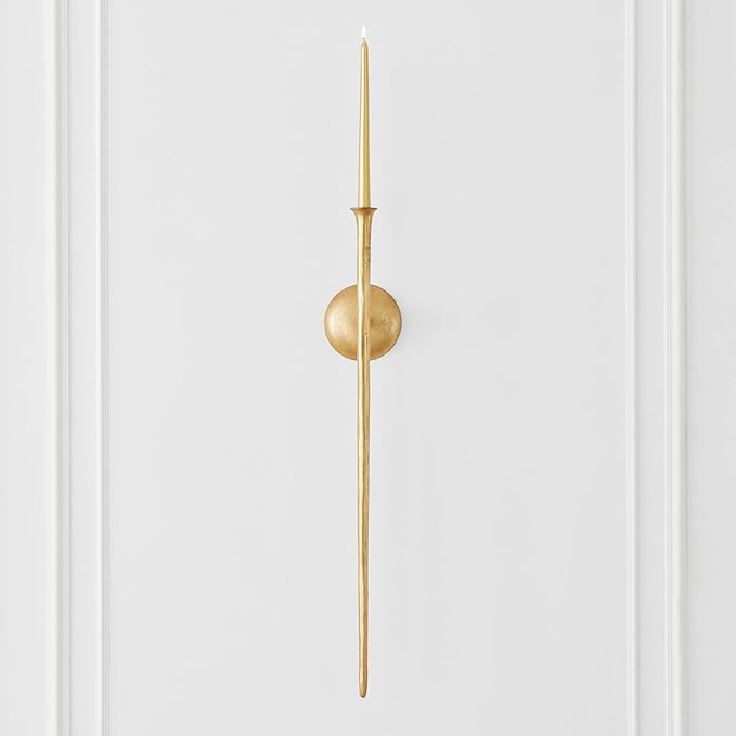 Z Gallerie Aspar Wall Sconce Long Candle Holders in Gold Finish, Retro Chic Wall Decor for Living Room, Dining Room & Bathroom, Vintage Candle Wall Sconce with Timeless Appeal(Candles not Included)