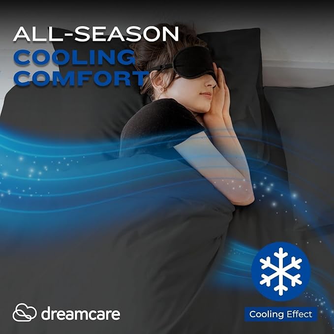 DREAMCARE Full Size Sheets Set - 4 Pcs Cooling Bed Sheets with Up to 15" Deep Pockets - Soft, Long-Lasting 100% Brushed Polyester with Side Pocket (Emerald Green)