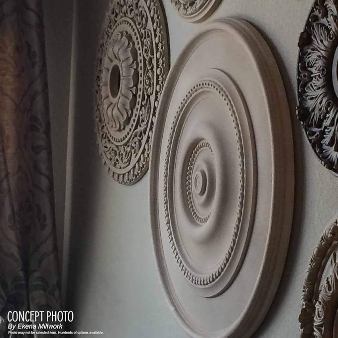 12 1/2"OD x 3 7/8"ID x 3/4"P Bradford Ceiling Medallion (Fits Canopies up to 6 5/8"), Hand-Painted Frost