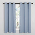 NICETOWN Vintage Blue Blackout Curtains 63 inches Length for Kitchen, 2 Panels, 34" Wide, Thermal Insulated Decoration Drapes for Small Window