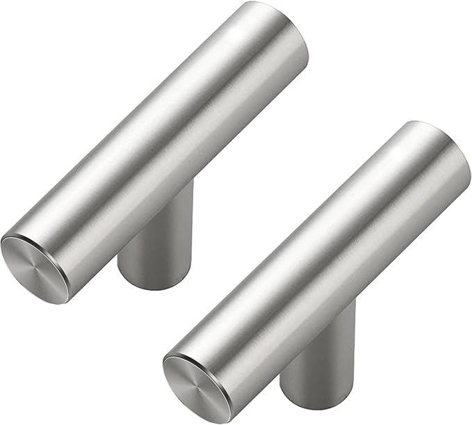 15 Pack Brushed Nickel Cabinet Knobs - Kitchen Cabinet Knobs Silver Cabinet Pulls for Kitchen Cabinet Drawer Stainless Steel Dresser Knobs for Cabinet Hardware 2in Length Single Hole T Bar