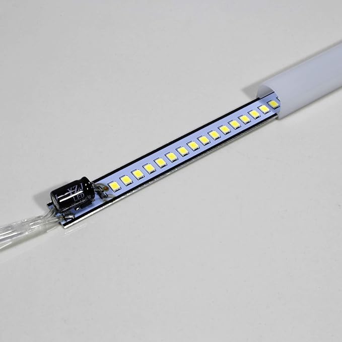110V LED Under Cabinet Lighting,17inch LED Strip Light Bar with 6ft Power Cord,Magnetic Installation,Super Slim Counter Light,Reading Desk Lamp for Kitchen/Work Table.(White 6000K)