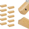 10Pcs Unfinished Wood Solid Furniture Pulls Handles, Paintable Wooden Cupboard Closet Drawer Handle Pull,L 3.54",HD 2.52"
