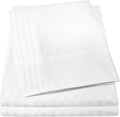 Dobby Stripe Queen Sheets - 6 Piece 1500 Supreme Collection Fine Brushed Microfiber Deep Pocket Queen Sheet Set Bedding - 2 Extra Pillow Cases, Great Value, Queen, Dobby White