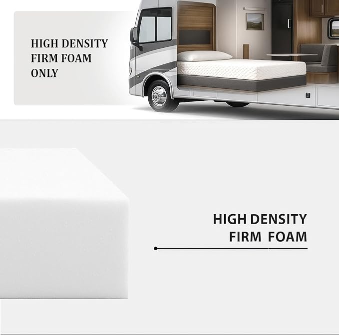 Foamma 6” x 38” x 80” Truck, Camper, RV High-Density Bunk Mattress Foam Replacement, Made in USA, Comfortable, Travel Trailer, CertiPUR-US Certified, Cover Not Included