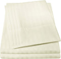 Dobby Stripe Queen Sheets - 6 Piece 1500 Supreme Collection Fine Brushed Microfiber Deep Pocket Queen Sheet Set Bedding - 2 Extra Pillow Cases, Great Value, Queen, Dobby Beige