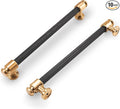 10 Pack 6-1/4" Hole Center(160mm) Matte Black and Champagne Bronze Kitchen Cabinet Handles Cabinet Pulls Black Drawer Pulls Kitchen Cabinet Hardware Kitchen Handles