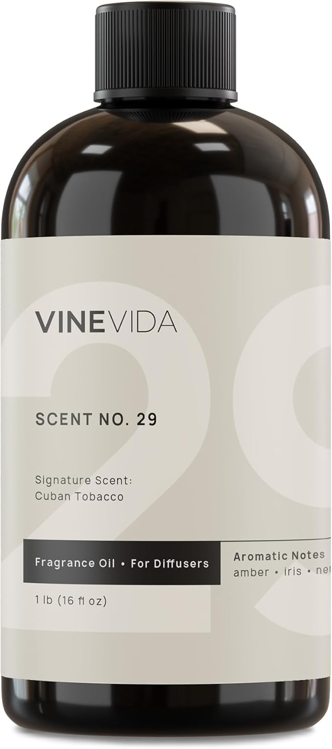 VINEVIDA [16 Fl Oz] Cuban Tobacco Fragrance Oil for Cold Air Diffusers, Essential Oils for Diffuser Oil Refill & Air Freshener Room Spray
