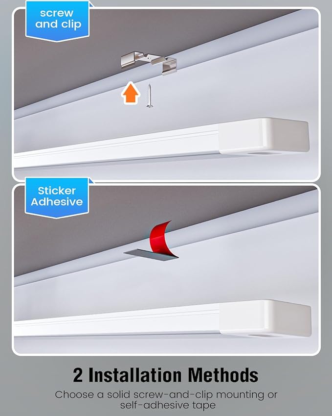 MYPLUS 2Pcs 36 Inch Under Cabinet Lights with Hand Wave, Under Counter Lighting 4000K Natural White,Dimmable,Plug and Play,LED Lights for Kitchen Cabinet, Cupboard, Closet, Desk