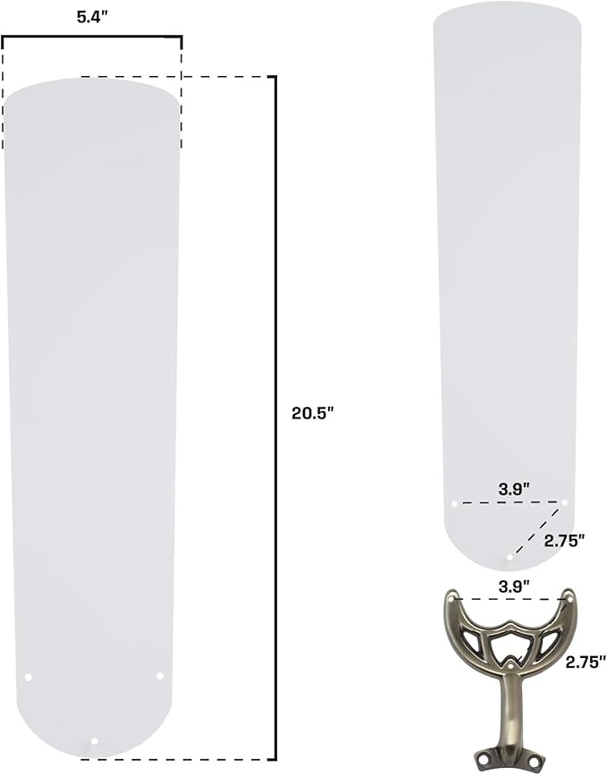 Westinghouse Lighting 20.5-Inch Replacement Fan Blades for 52-Inch Ceiling Fans
