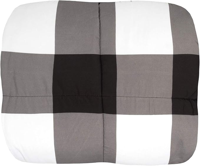 5 Piece Comforter Set Bed in a Bag Buffalo Check Christmas Print All Season Soft Down Alternative Bedding Comforter Set & Luxurious White Microfiber Bed Sheets, Twin, Buffalo Plaid Black/White