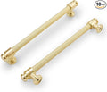10 Pack 6-1/4" Hole Center(160mm) Brushed Brass Cabinet Handles and Pulls - Gold Drawer Handles for Kitchen and Dresser