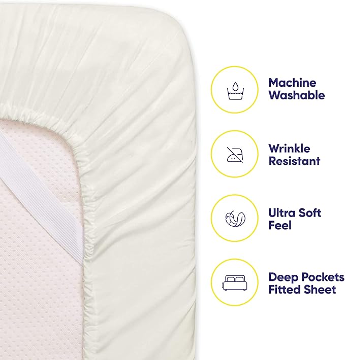 Sweet Home Collection 6 Piece Bed Sheets 1500 Supreme Collection Microfiber Deep Pocket Set-Extra Pillow Cases, Value, Queen, Ivory