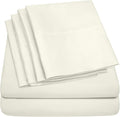 Sweet Home Collection 6 Piece 1500 Supreme Collection Brushed Microfiber Deep Pocket Sheet Set-2 Extra Pillow Cases, Great Value, Rv Short Queen, Ivory