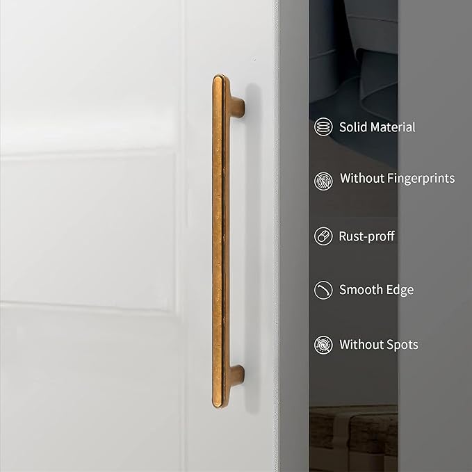 10 Pack 3 Inch(76mm) Kitchen Cabinet Handles Antique Brass Cabinet Pulls Vintage Retro Kitchen Cabinet Hardware Drawer Pulls for Cupboard Wardrobe