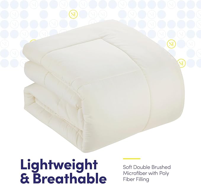 California King Comforter Set - Soft & Breathable 7-Piece Bedding Collection - 1 Comforter, 1 Fitted Sheet, 1 Flat, 4 Pillowcases - Deep Pocket - Premium Quality - Ideal for All Seasons, Ivory