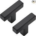 30 Pack Matte Black Cabinet Knobs - Kitchen Cabinet Knobs Black Cabinet Pulls for Kitchen Cabinet Drawer Stainless Steel Dresser Knobs for Cabinet Hardware 2in Length Single Hole Square