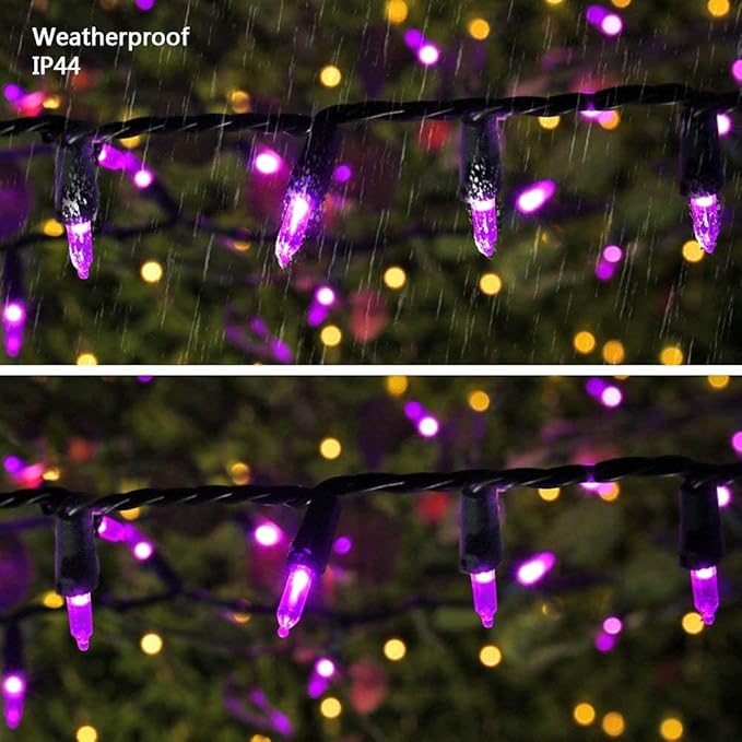 Brizled Purple Halloween Lights, 33ft 100 LED Halloween Lights Outdoor, Connectable Purple String Light 120V UL Certified Christmas Tree Light, Indoor Xmas Light for Xmas Tree Party Home Decorations