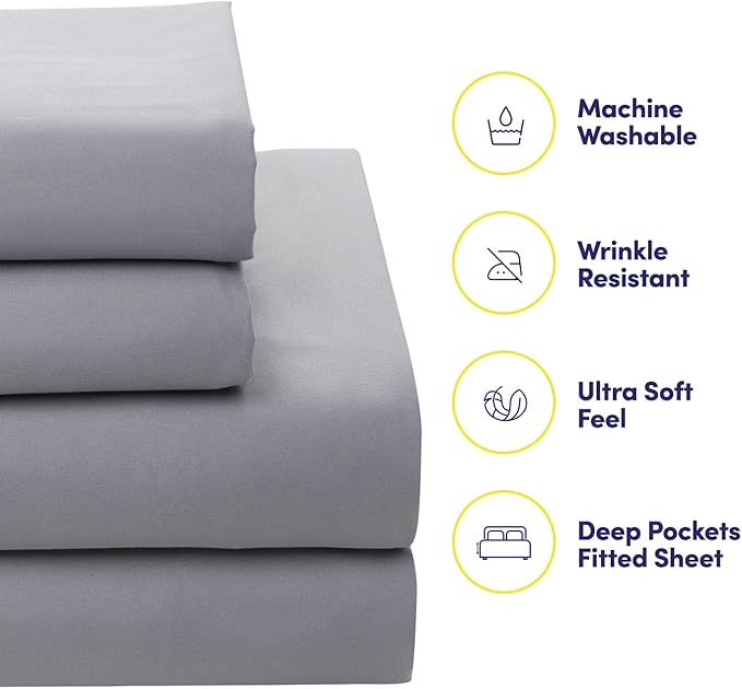 Sweet Home Collection 7 Piece Comforter Set Bag Solid Color All Season Soft Down Alternative Blanket & Luxurious Microfiber Bed Sheets, Tulsa, Queen