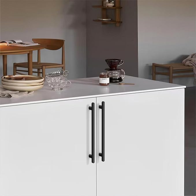 10 Pack 6.3 Inch(160mm) Kitchen Cabinet Handles Matte Black Cabinet Pulls Kitchen Cabinet Hardware Drawer Pulls for Cupboard Wardrobe