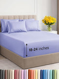 Extra Deep Cal King Sheet Set - 6 Piece Breathable and Cooling Sheets - Hotel Luxury Bed Sheets Set - Easy Fit - Soft, Wrinkle Free and Comfy Sheets Set - Lavender Sheet Set with Extra Deep Pockets